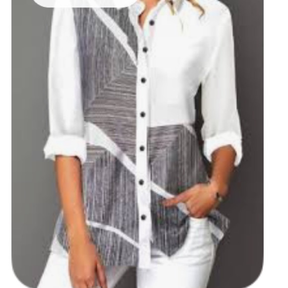 Boyfriends Casual Button Down  Blouse - Picture 9 of 9